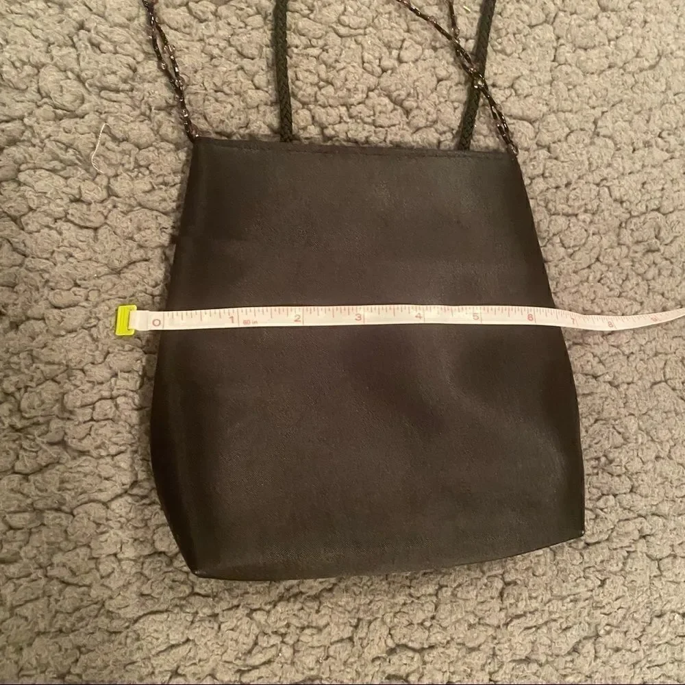 Black Elegant Bag With A Little Beading Hanging In Front